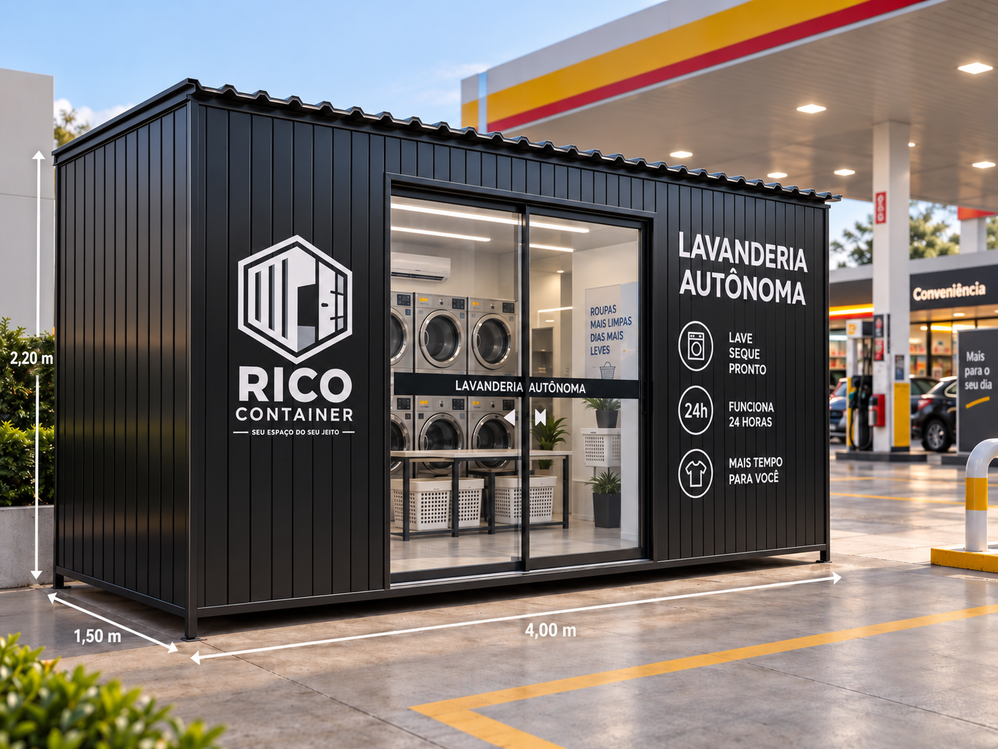 Ilustração de Container Lavanderia personalizado para uso comercial